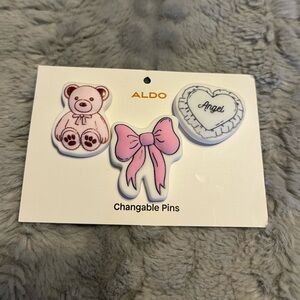 Set of 3 Aldo Pink and White Changeable Pins